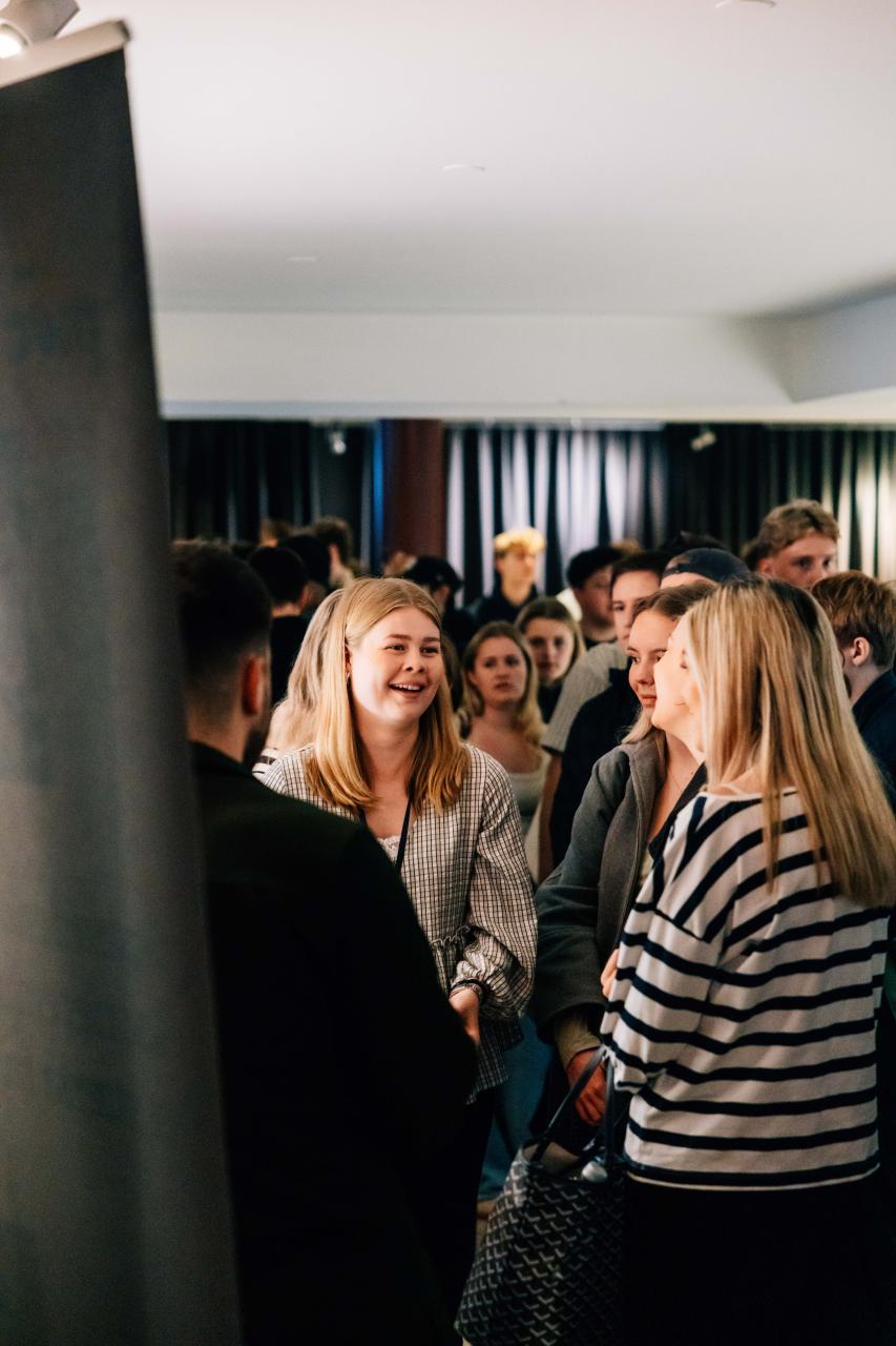 Students meeting event partners at the Tech Day career fair